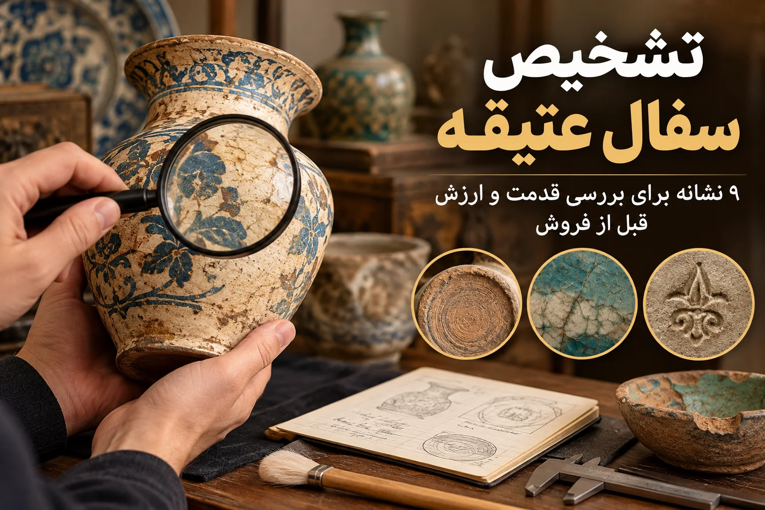 تشخیص سفال عتیقه؛ ۹ نشانه برای بررسی قدمت و ارزش قبل از فروش