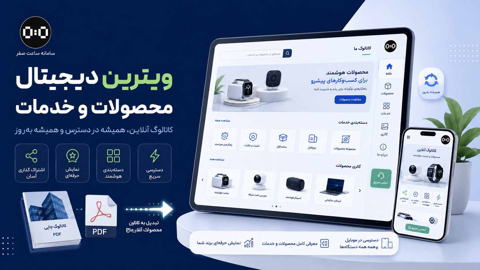 ساعت صفر - کاتالوگ آنلاین چیست؟ ساخت کاتالوگ دیجیتال حرفه‌ای محصولات و خدمات