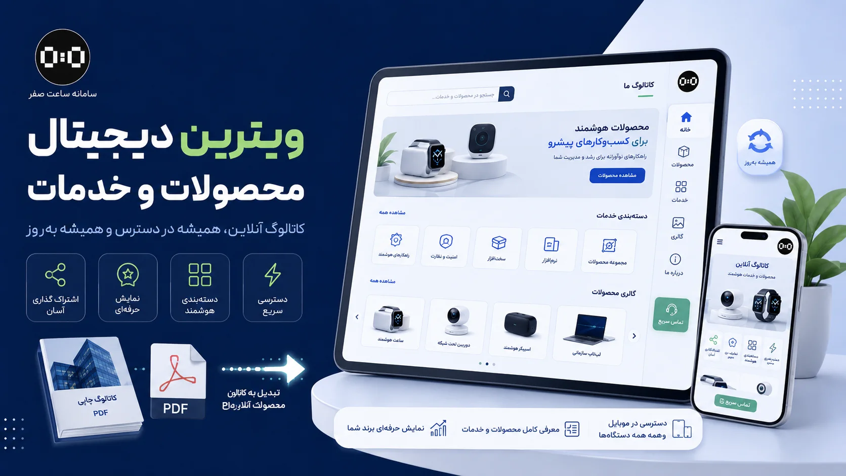 ساعت صفر - کاتالوگ آنلاین چیست؟ ساخت کاتالوگ دیجیتال حرفه‌ای محصولات و خدمات