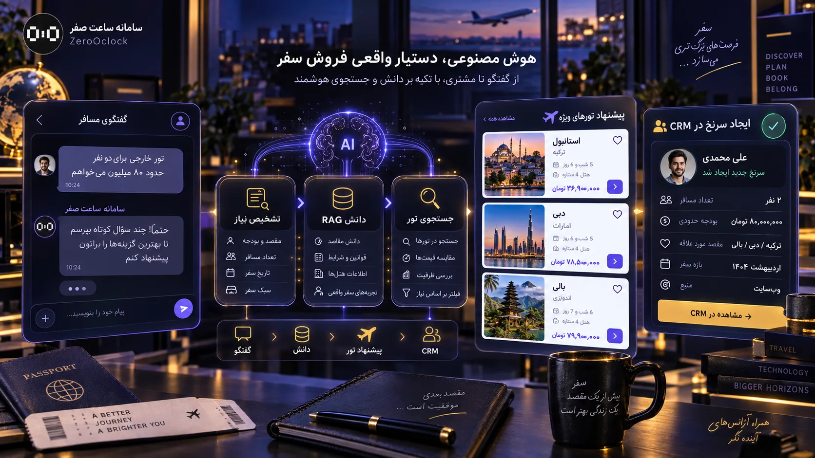 ایجنت فروش هوش مصنوعی برای پیشنهاد تور و ثبت لید
