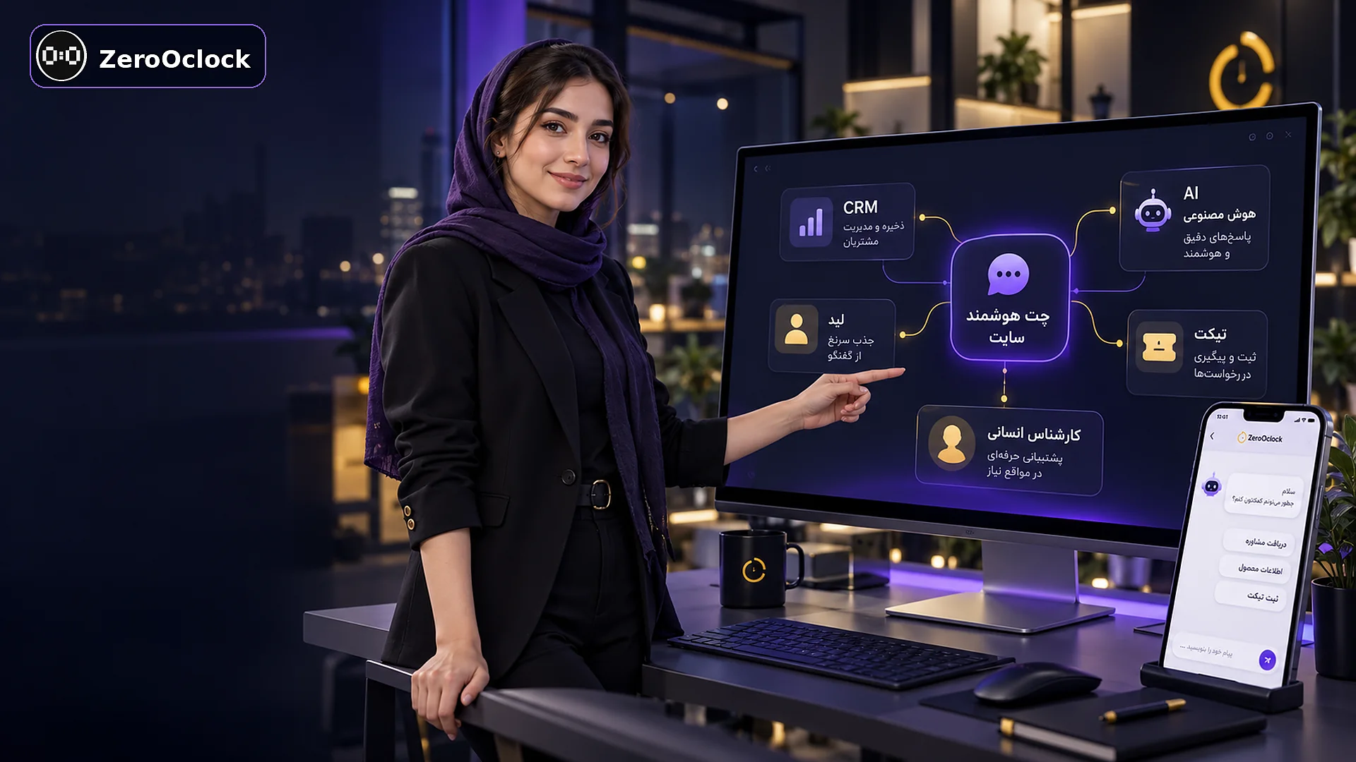 چت سایت هوشمند با CRM و هوش مصنوعی برای فروش و پشتیبانی